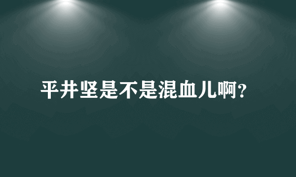 平井坚是不是混血儿啊？