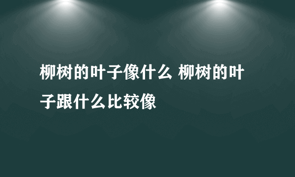 柳树的叶子像什么 柳树的叶子跟什么比较像