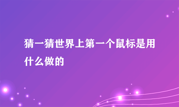 猜一猜世界上第一个鼠标是用什么做的