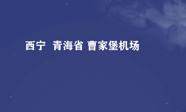 西宁  青海省 曹家堡机场