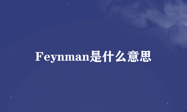 Feynman是什么意思