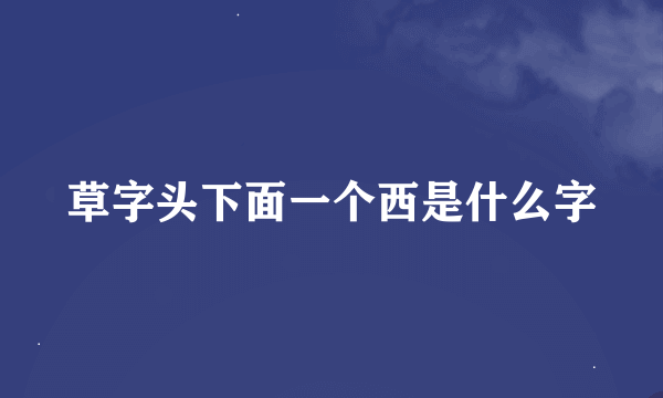 草字头下面一个西是什么字