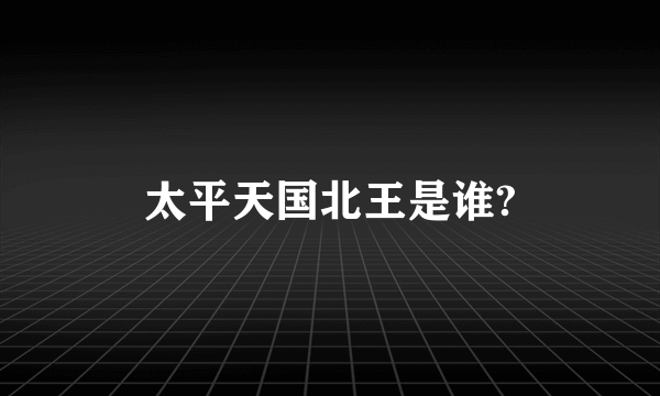 太平天国北王是谁?