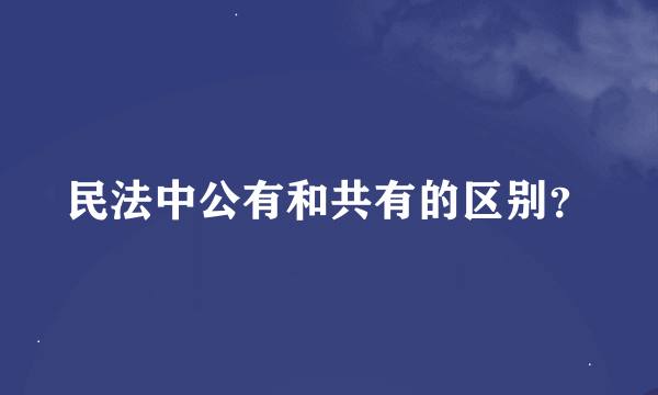 民法中公有和共有的区别？