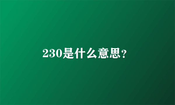 230是什么意思？