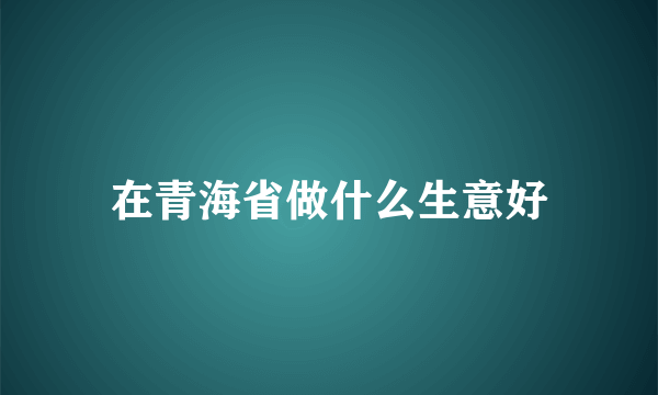 在青海省做什么生意好