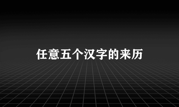 任意五个汉字的来历