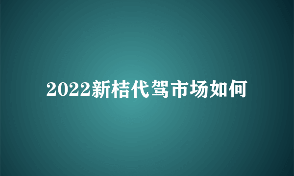 2022新桔代驾市场如何