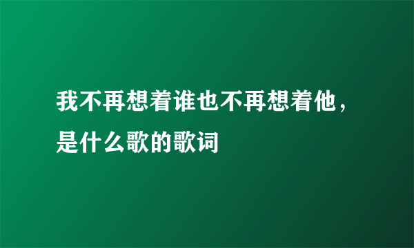 我不再想着谁也不再想着他，是什么歌的歌词