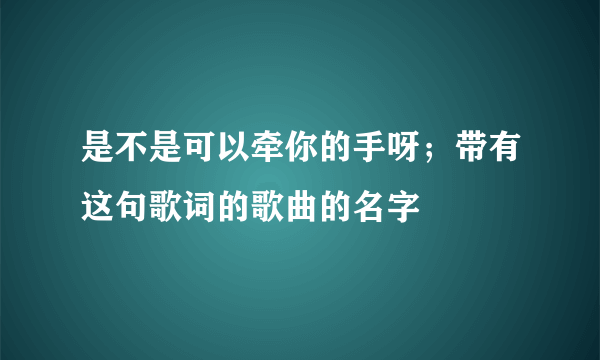 是不是可以牵你的手呀；带有这句歌词的歌曲的名字