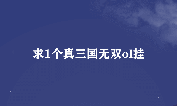 求1个真三国无双ol挂