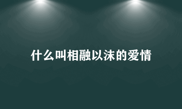 什么叫相融以沫的爱情