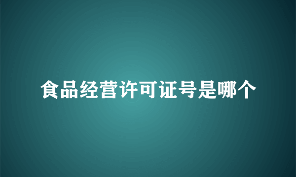 食品经营许可证号是哪个