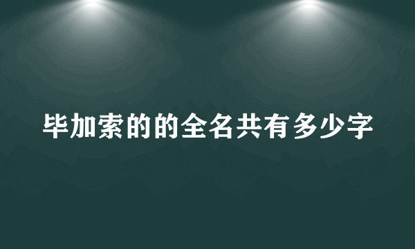 毕加索的的全名共有多少字