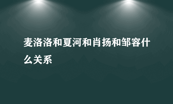 麦洛洛和夏河和肖扬和邹容什么关系