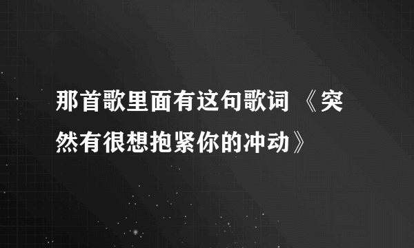 那首歌里面有这句歌词 《突然有很想抱紧你的冲动》