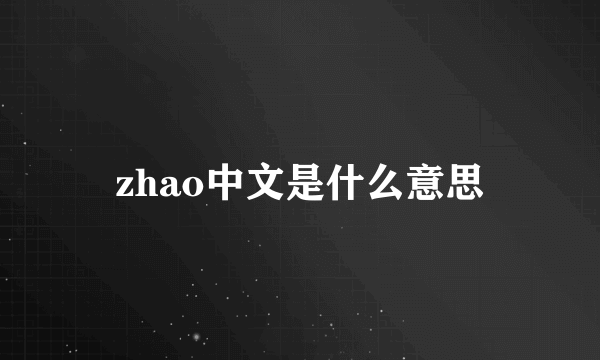 zhao中文是什么意思