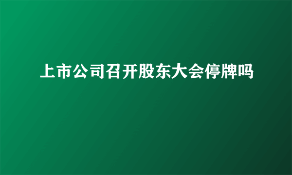 上市公司召开股东大会停牌吗