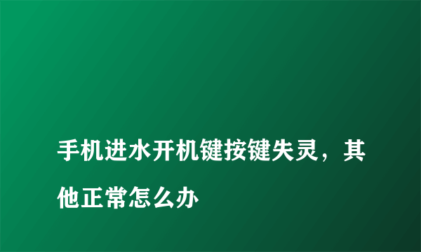 
手机进水开机键按键失灵，其他正常怎么办

