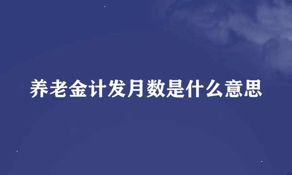 养老金计发月数是什么意思