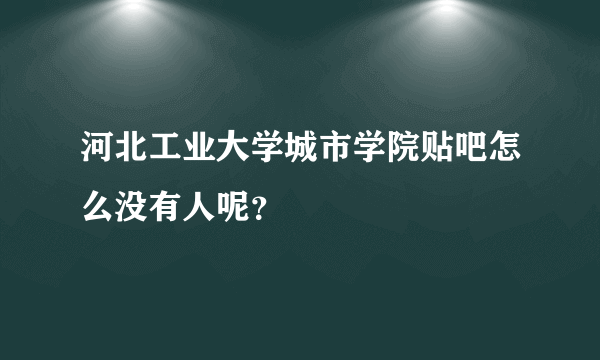 河北工业大学城市学院贴吧怎么没有人呢？