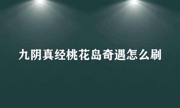 九阴真经桃花岛奇遇怎么刷