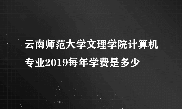 云南师范大学文理学院计算机专业2019每年学费是多少