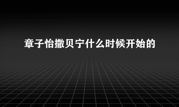 章子怡撒贝宁什么时候开始的