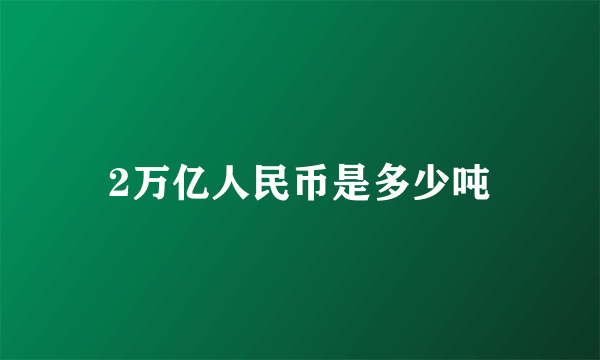 2万亿人民币是多少吨