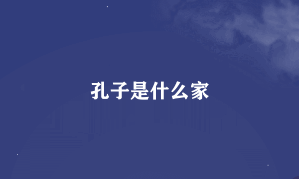 孔子是什么家