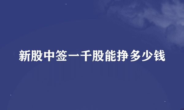 新股中签一千股能挣多少钱