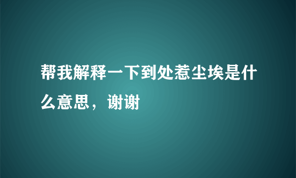 帮我解释一下到处惹尘埃是什么意思，谢谢