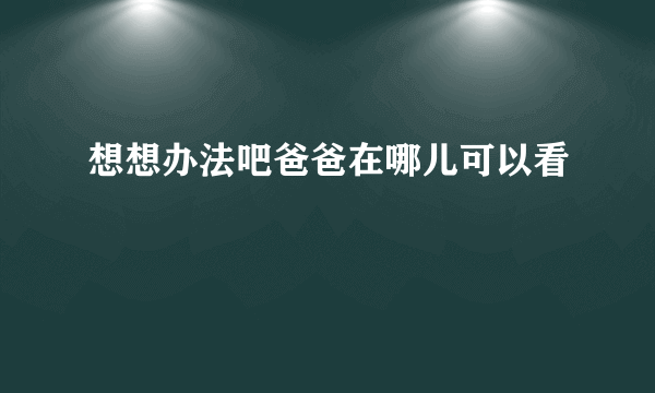 想想办法吧爸爸在哪儿可以看