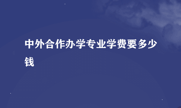 中外合作办学专业学费要多少钱