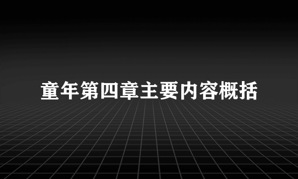 童年第四章主要内容概括