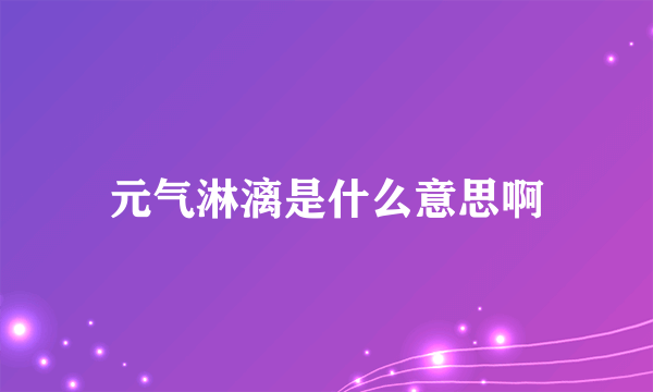 元气淋漓是什么意思啊