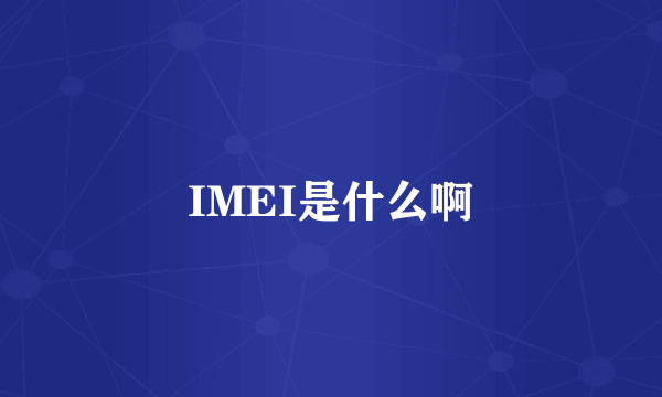 IMEI是什么啊