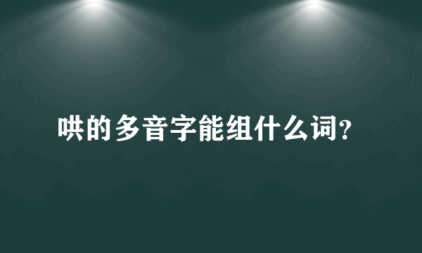 哄的多音字能组什么词？