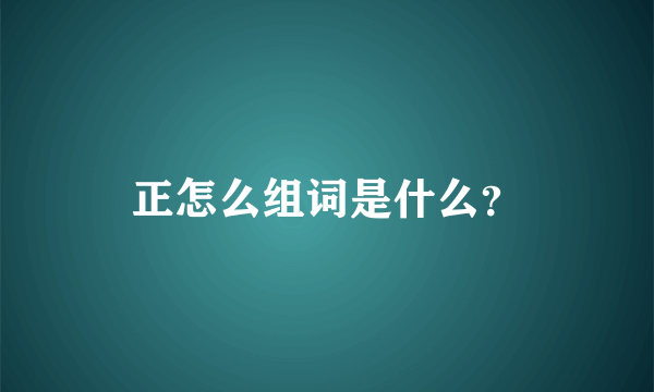 正怎么组词是什么？