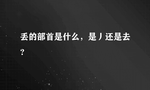 丢的部首是什么，是丿还是去？