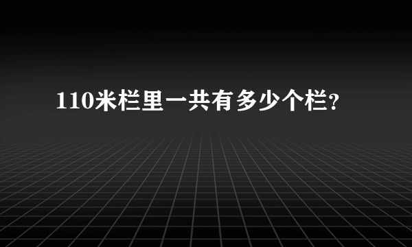 110米栏里一共有多少个栏？