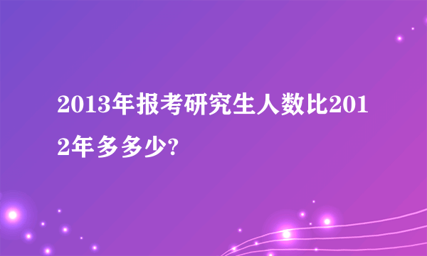 2013年报考研究生人数比2012年多多少?