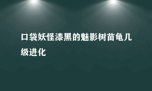 口袋妖怪漆黑的魅影树苗龟几级进化