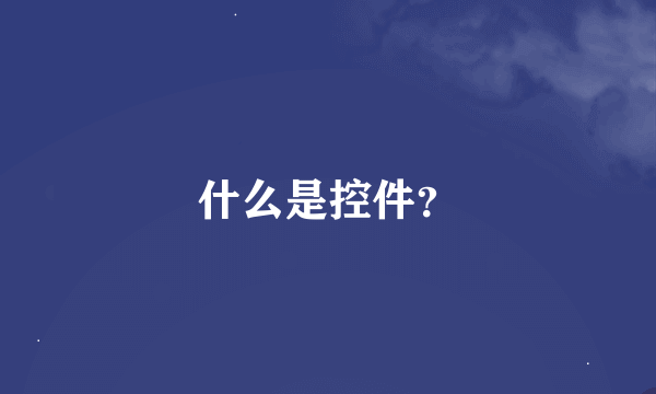 什么是控件？