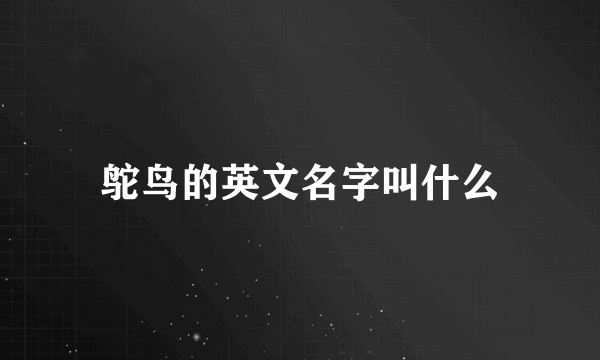 鸵鸟的英文名字叫什么