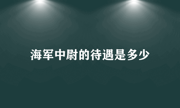 海军中尉的待遇是多少