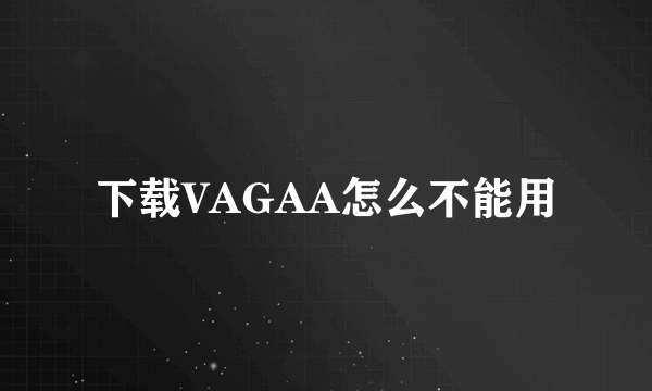 下载VAGAA怎么不能用