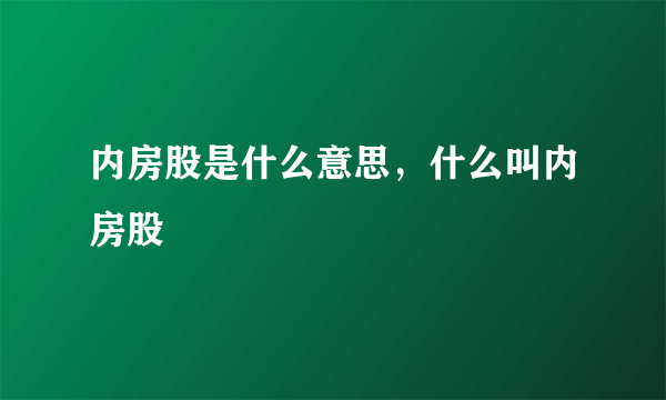 内房股是什么意思，什么叫内房股