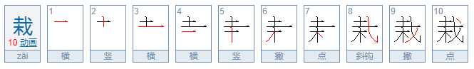 “栽”字的偏旁部首是什么？