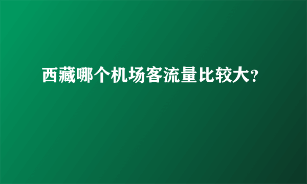 西藏哪个机场客流量比较大？